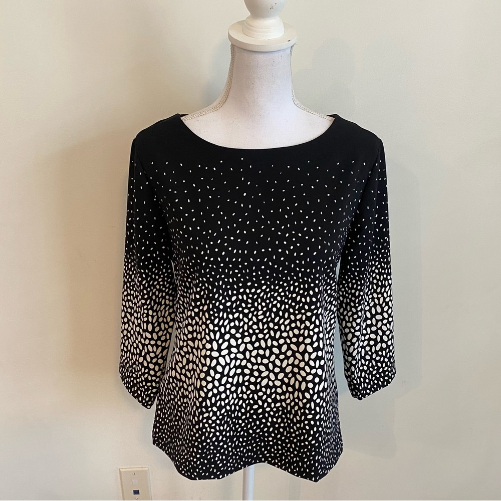 Ann Taylor Blouse Speckled Print 3/4 Sleeves New With Tags 
Size 6